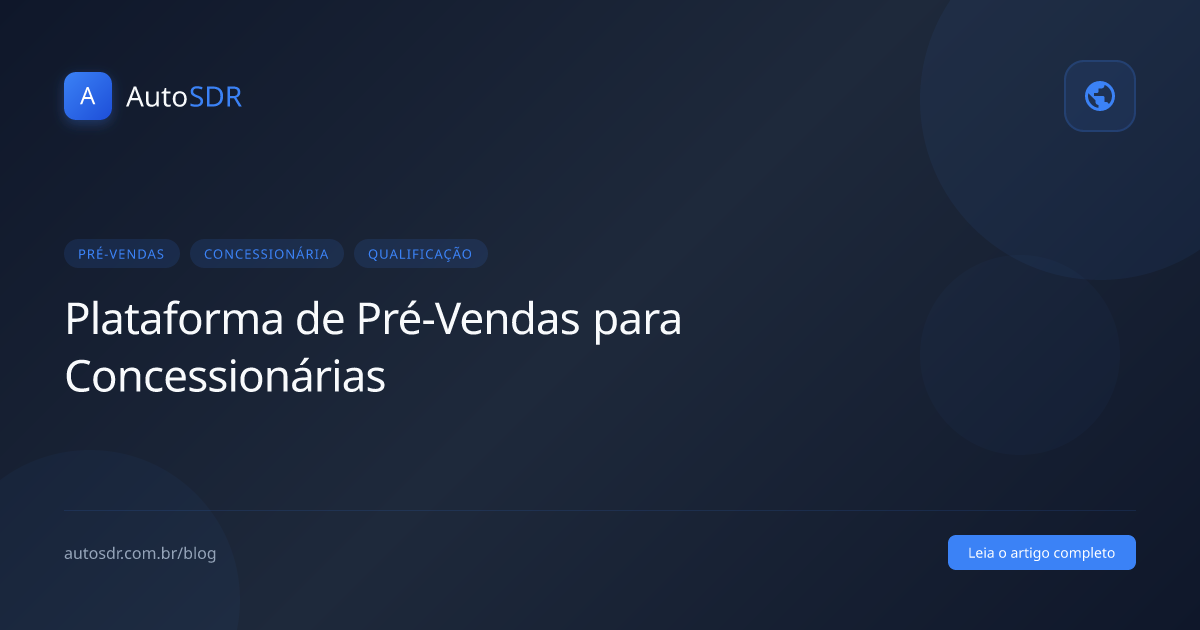 Plataforma de Pré-Vendas para Concessionárias: Qualifique Antes de Vender