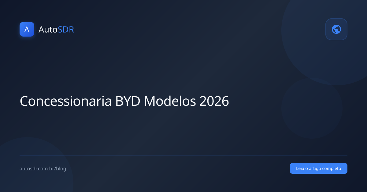 Concessionaria BYD modelos eletricos 2026
