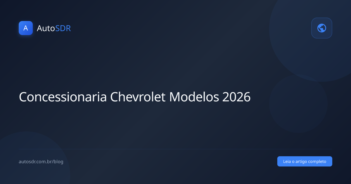 Concessionaria Chevrolet modelos 2026