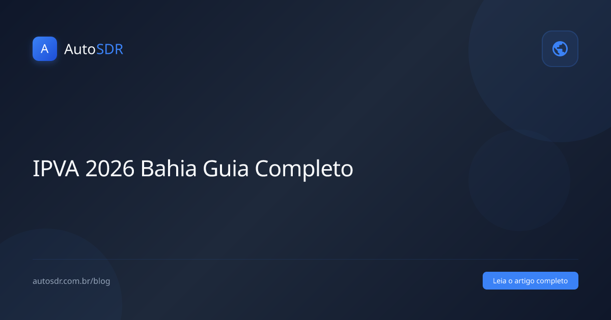 IPVA 2026 Bahia guia completo