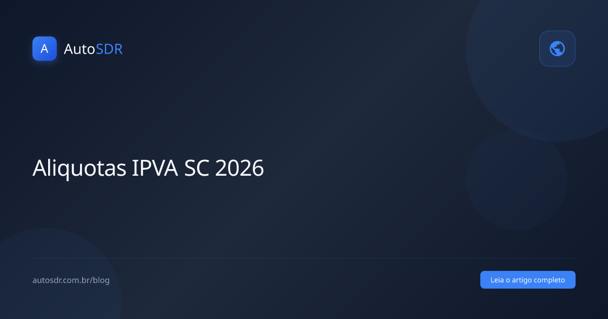 Aliquotas IPVA Santa Catarina 2026