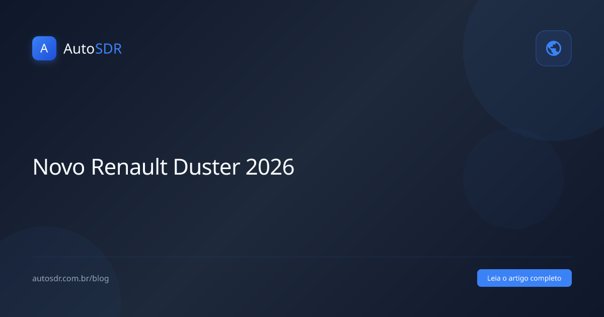 Novo Renault Duster 2026 terceira geracao