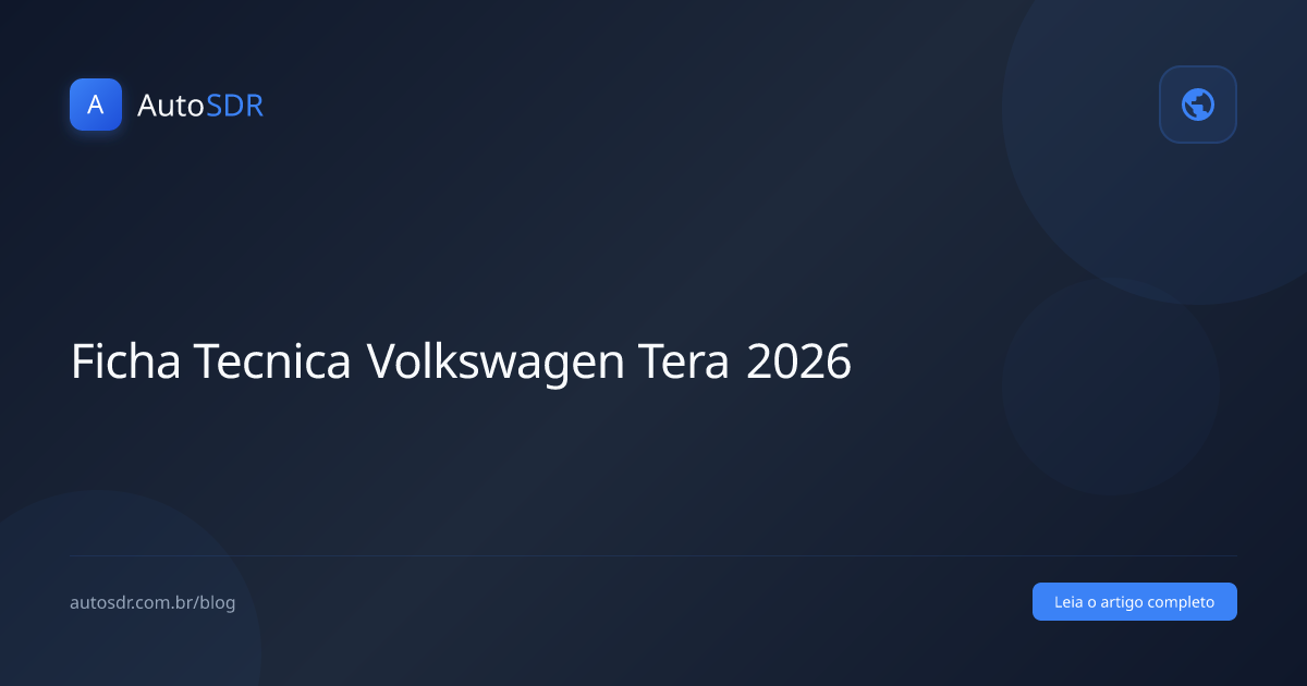 Ficha tecnica completa do Volkswagen Tera 2026