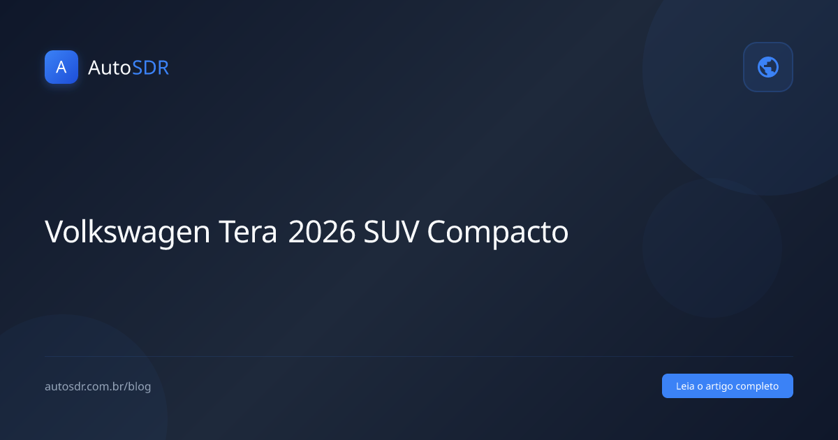 Volkswagen Tera 2026 SUV compacto da VW